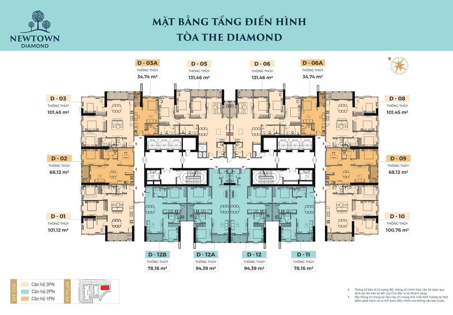 mặt bằng dự án newtown diamond đà nẵng tòa the diamond