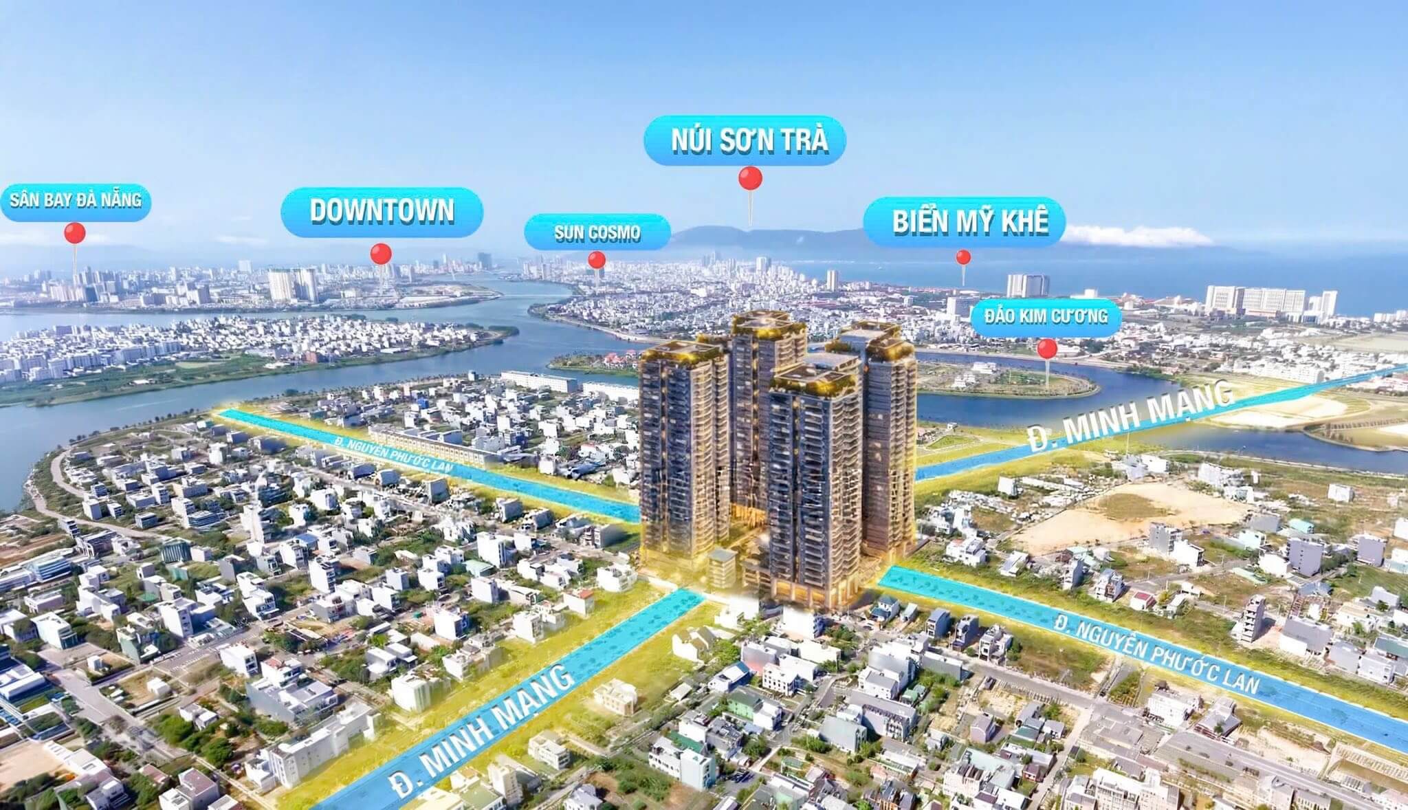 vị trí dự án fours tower đà nẵng